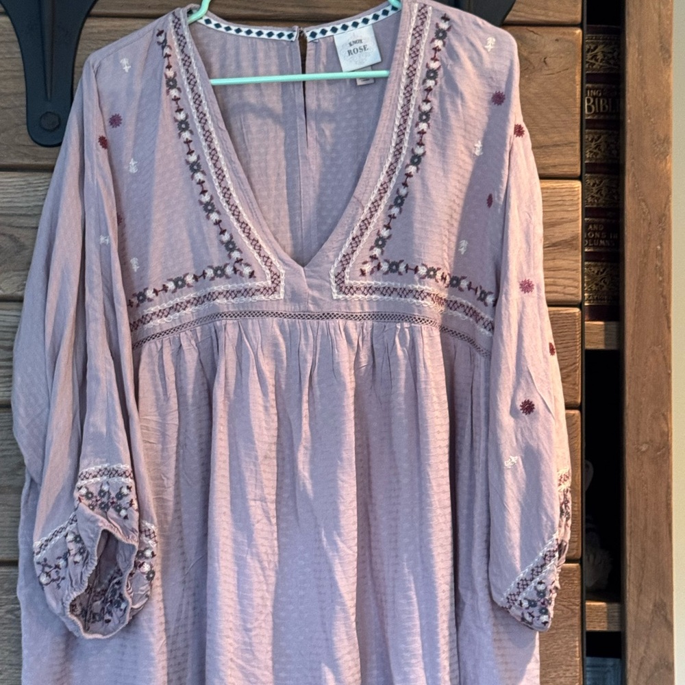 Knox Rose Pink Relaxed Embellished Tunic